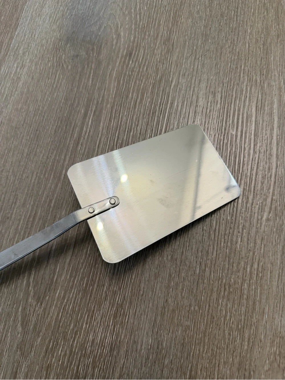 Vtg. FLINT Stainless Vanadium Solid Spatula Long Blade Flipper Wood Handle